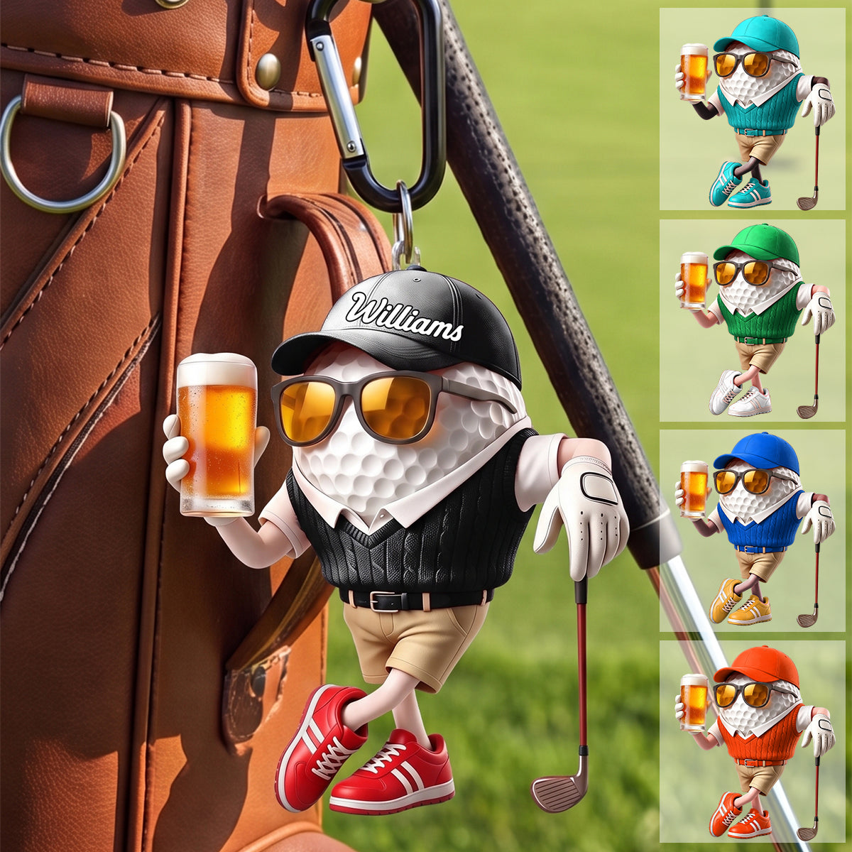 Personalized Keychain – Beer & Golf Design | A Unique Gift For Golf Lovers And Golfers