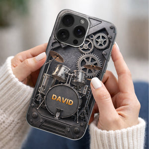 A Passion For Rhythm Drums - Personalized Clear Phone Case, Gift For Musician Lovers