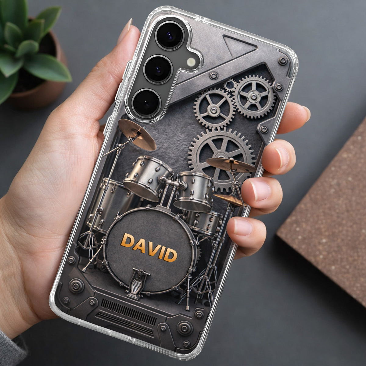 A Passion For Rhythm Drums - Personalized Clear Phone Case, Gift For Musician Lovers