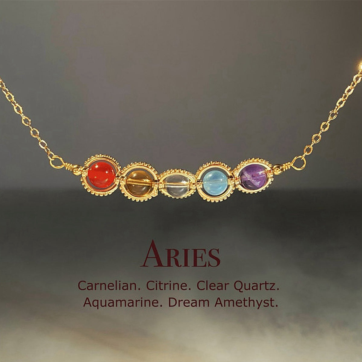Zodiac Necklace Natural Astrology Jewelry Gift