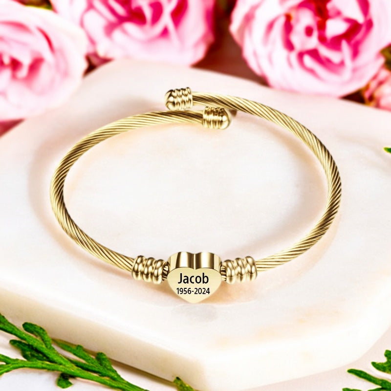 Personalized Heart Name&Date Memorial Bracelet