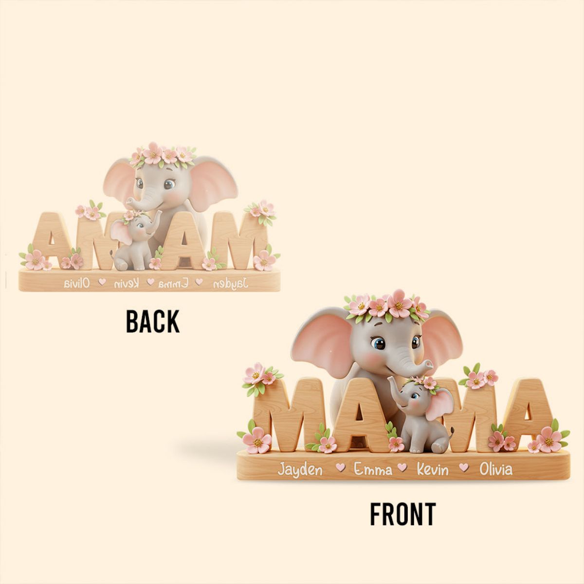 Best Mom/ Grandma Ever - Personalized Mother Custom Shaped Acrylic Plaque With Name