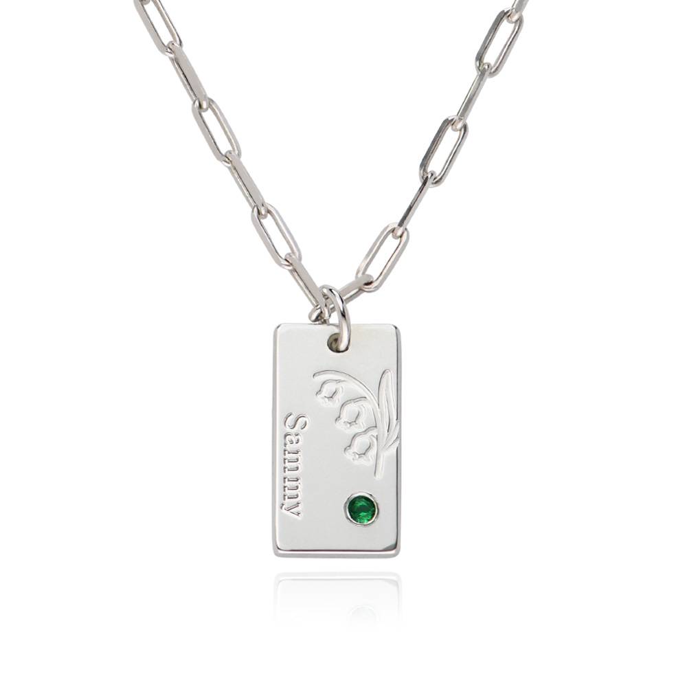 Personalized Blossom Birth Flower Necklace With Birth Stone