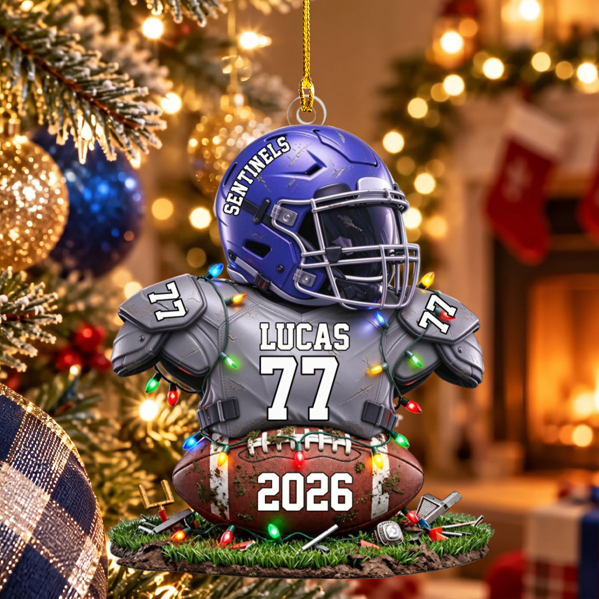 Personalized Football Player Christmas Ornament – Custom Team Jersey Keepsake | Senior Night & Holiday Gift For Sons And Athletes
