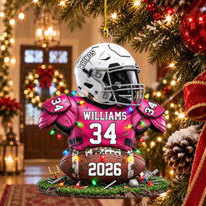 Personalized Football Player Christmas Ornament – Custom Team Jersey Keepsake | Senior Night & Holiday Gift For Sons And Athletes