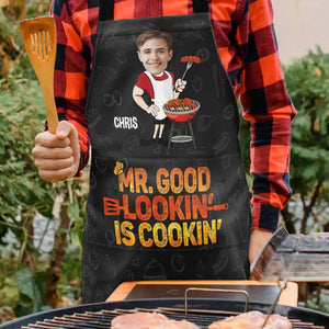 Custom Photo Mr. Good Lookin' Is Cookin' - Personalized Apron