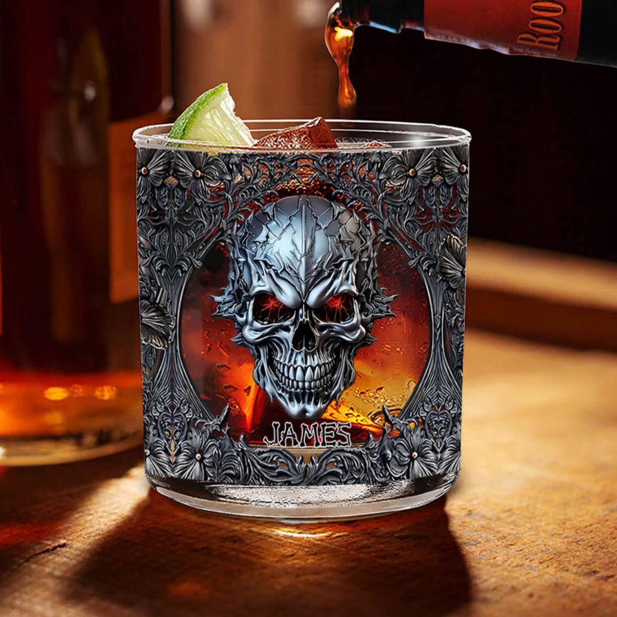 Cool Skull - Personalized Skull Whiskey Glass