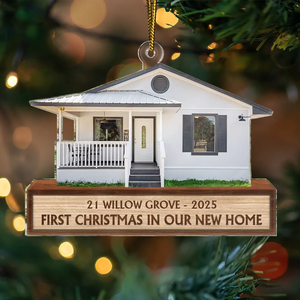 Cutout Photo First Christmas In Our New House - Personalized Acrylic Ornament