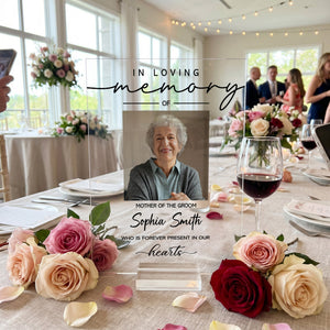 Custom Photo Reserved Memorial Wedding Decor - Personalized Acrylic Plaque