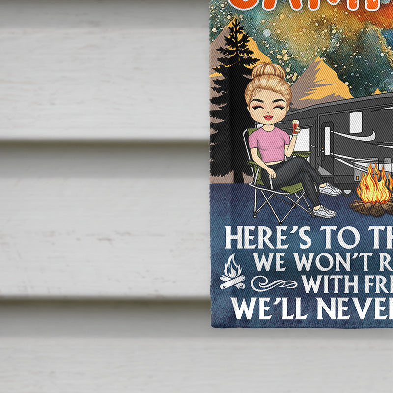 Personalized Here's To The Nights We Won't Remember - Gift For Camping Lovers Flag