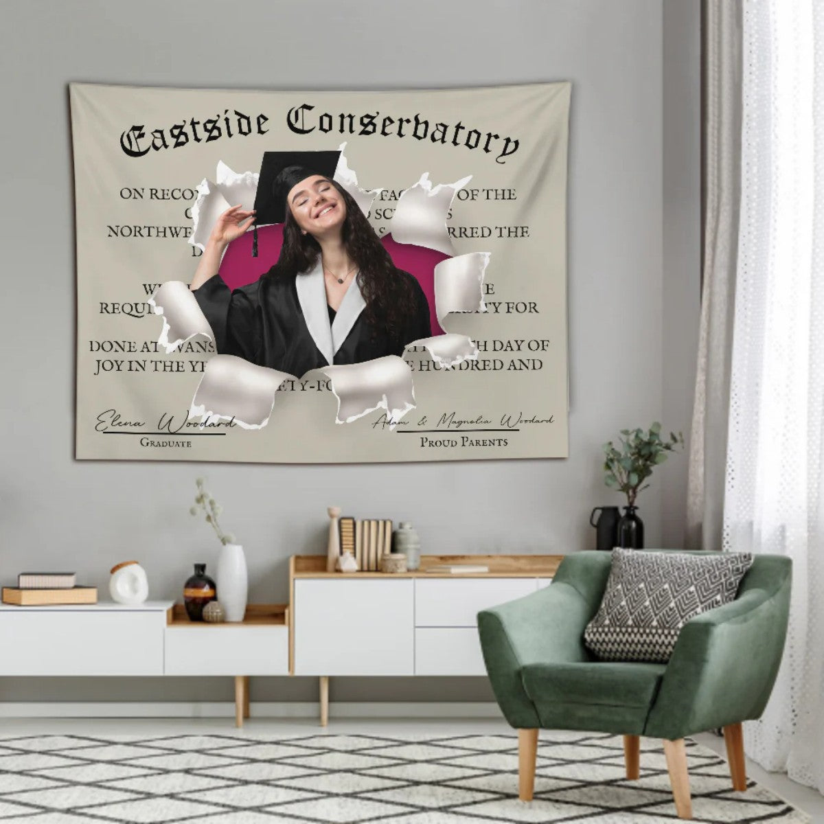 Photos Custom-Personalized Graduation Wall Tapestry