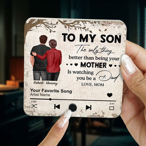 To My Son From Mom Dad Personalized Music Fridge Magnet, Heartfelt Father's Day Gift For Son