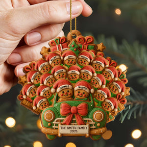 Celebrate Your Family's Holiday With Custom Van And Bears Ornament, Personalized Wood Ornament