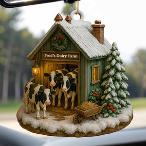 Create Your Own Personalized Dairy Farm, Custom Wood Ornament, Gift For Farm Enthusiasts