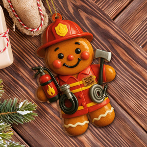 Celebrate The Bravery Of Our Firefighters With Festive Gear, Personalized Wood Ornament Gift For Firefighters