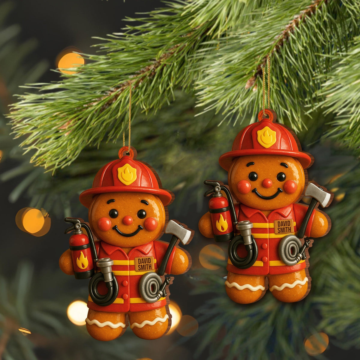 Celebrate The Bravery Of Our Firefighters With Festive Gear, Personalized Wood Ornament Gift For Firefighters