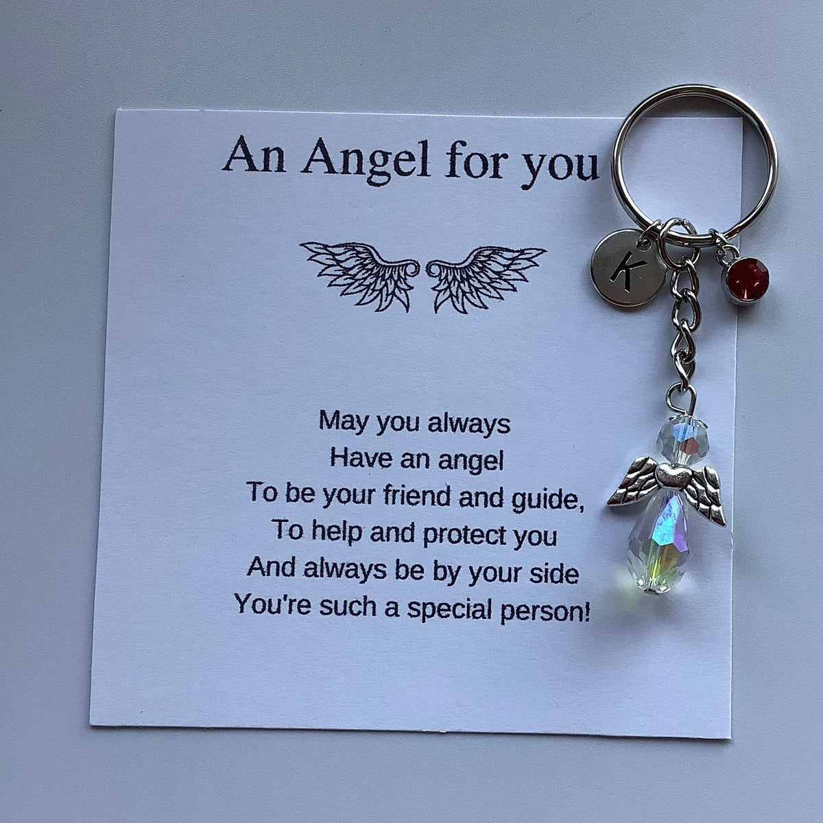 Protection Angel Personalized Guardian Angel Keychain, Best Friend Gift Idea