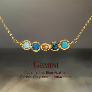 Zodiac Necklace Natural Astrology Jewelry Gift