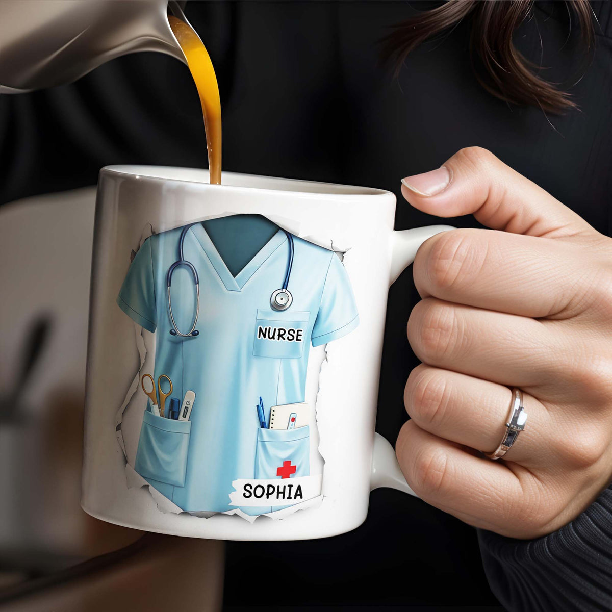 Celebrate Your Favorite Nurse, Nurse Uniform And Medical Tools, Personalized Coffee Mug, Gift For Nurses