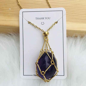 Crystal Gemstone Holder Necklace
