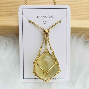 Crystal Gemstone Holder Necklace