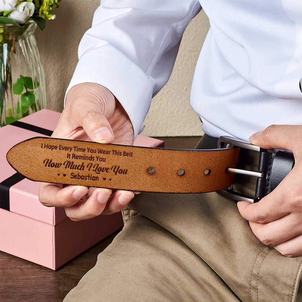 Moment You Became My Daddy - Personalized Leather Belt Gift For Fathers Day