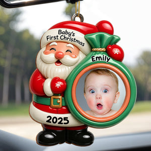 Baby's First Christmas Ornament, Custom Photo Wood Ornament