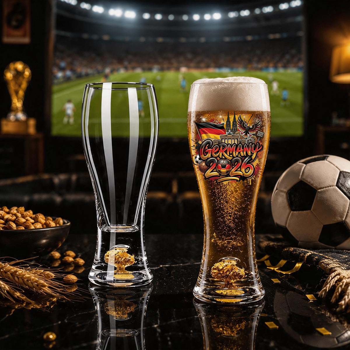 Personalized 2026 Soccer Country Beer Glass | Perfect For Fan Events & Tailgates