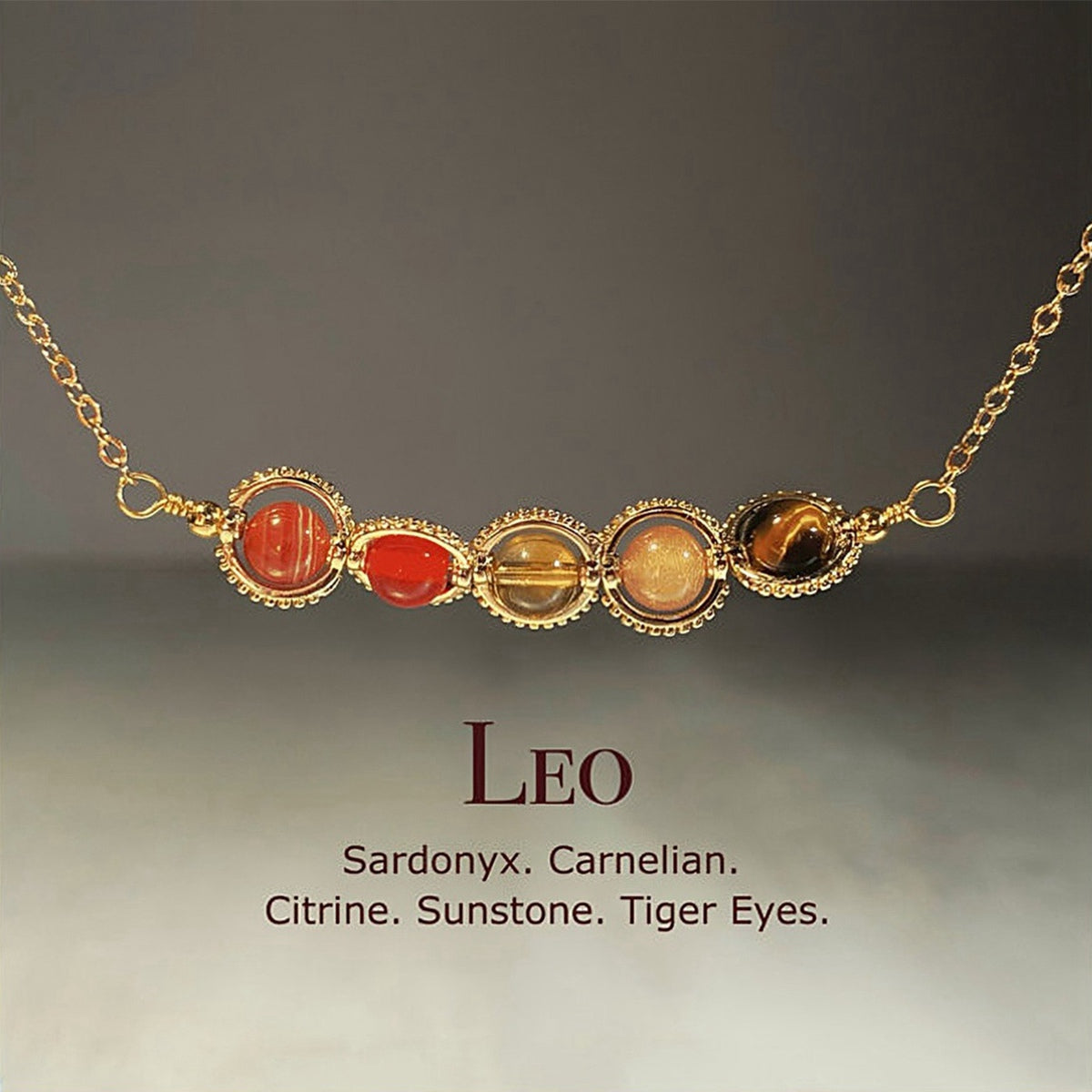 Zodiac Necklace Natural Astrology Jewelry Gift