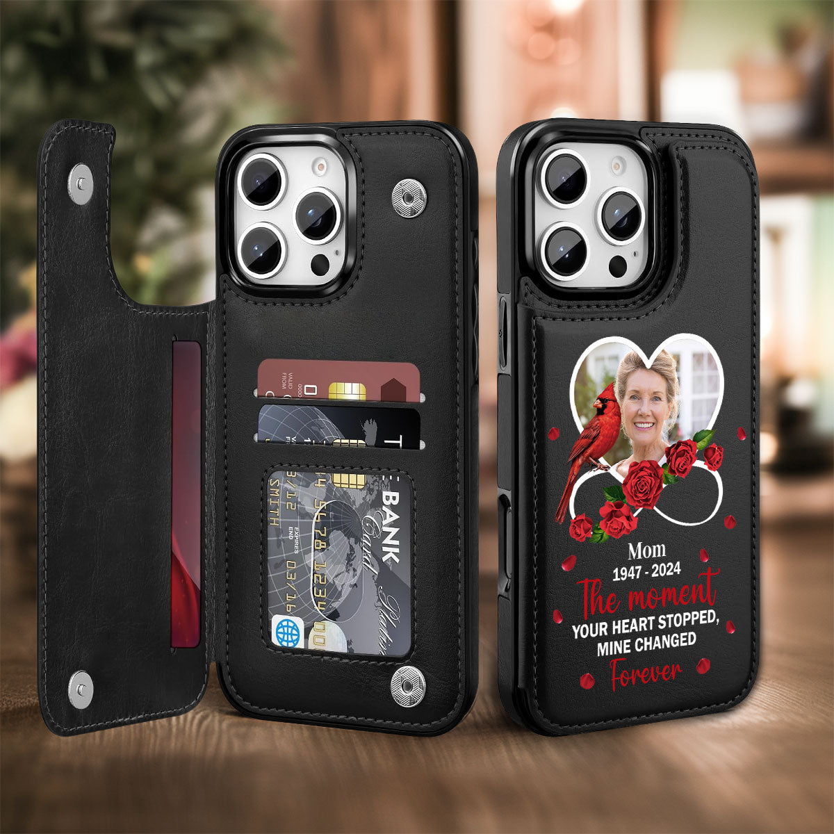 My Heart Changed Forever - Personalized Leather Flip Wallet Phone Case