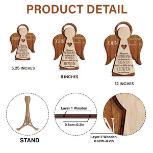 Memorial Angel 2-Layer Wooden Plaque Personalized Sympathy Gifts