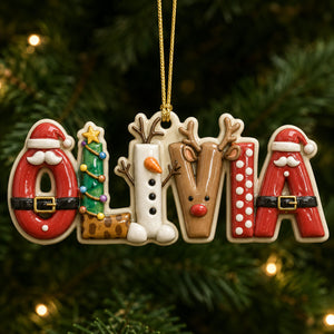 Personalized Alphabet Letter Name Christmas Ornaments Gift for Kids Family