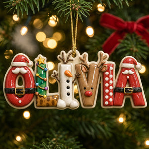 Personalized Alphabet Letter Name Christmas Ornaments Gift for Kids Family