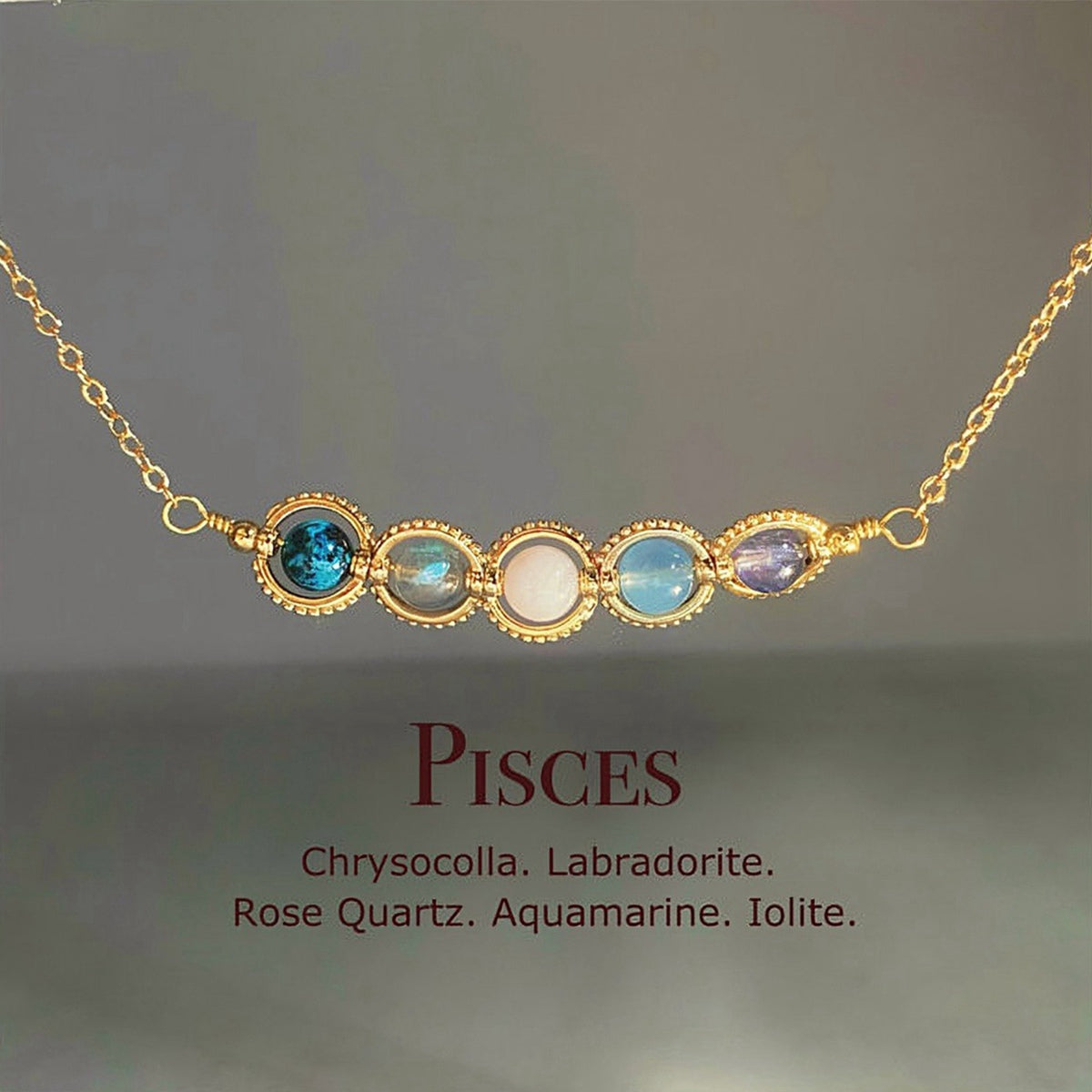 Zodiac Necklace Natural Astrology Jewelry Gift