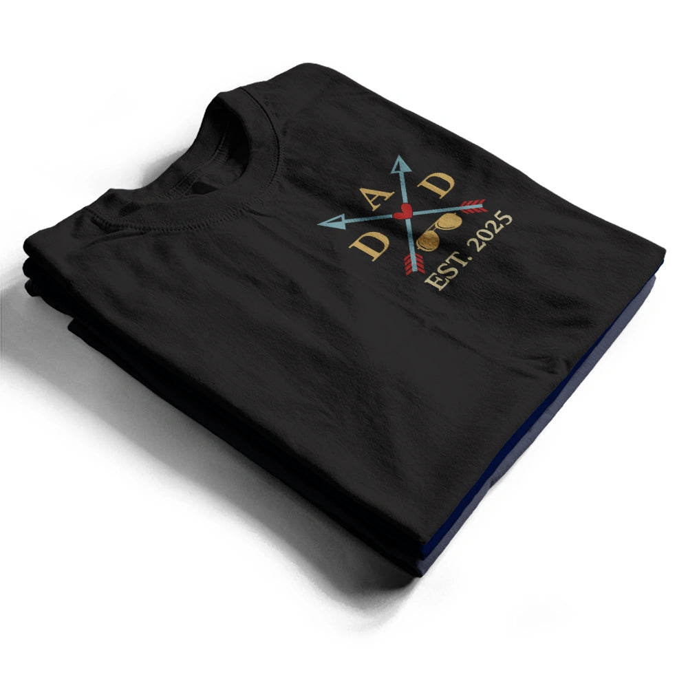 Dad Est Year Crossed Arrows Joining Of Paths - Personalized T Shirt