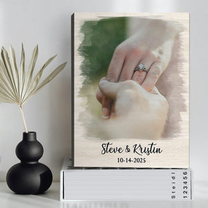 Personalized Couple Proposal Portrait Canvas Poster, Couple Proposal Gift, Engagement Gift for Him Her