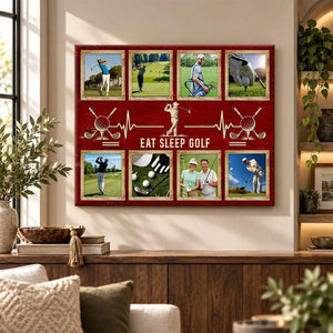 Personalized Golf Photo Collage Canvas for Dad, Custom Golf Gift, Golf Gifts for Dad, Golfer Gift, Golf Lover Gift, Golf Wall Art