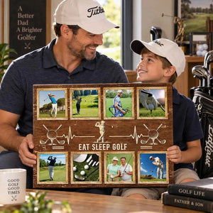 Personalized Golf Photo Collage Canvas for Dad, Custom Golf Gift, Golf Gifts for Dad, Golfer Gift, Golf Lover Gift, Golf Wall Art