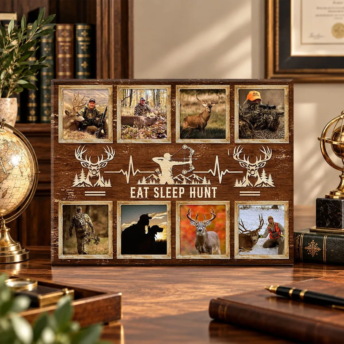 Personalized Deer Hunting Gift, Custom Hunting Photo Collage, Deer Hunter Gift, Hunting Gift for Dad, Hunter Wall Art