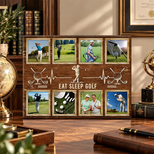 Personalized Golf Photo Collage Canvas for Dad, Custom Golf Gift, Golf Gifts for Dad, Golfer Gift, Golf Lover Gift, Golf Wall Art