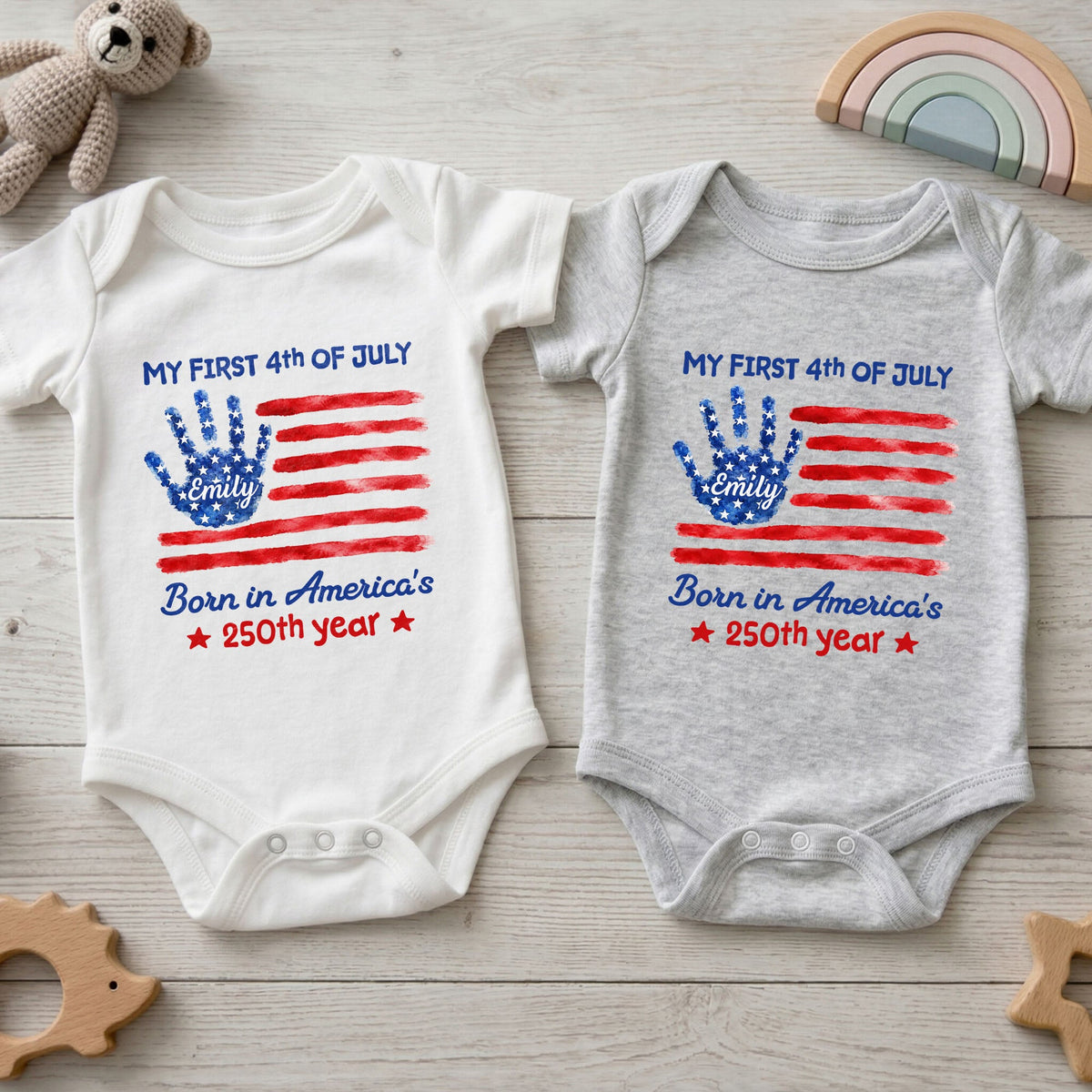 Personalized "My First 4th Of July" Baby Onesie – Gift For Newborns & Toddlers