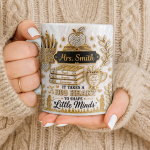 Teacher Gift – Personalized "Teach, Inspire, Encourage" Coffee Mug