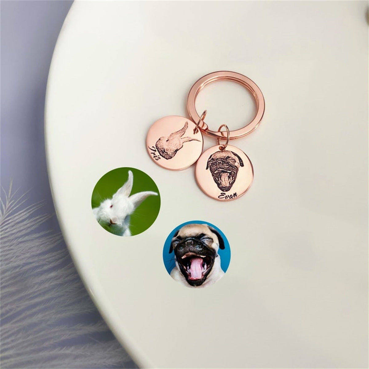 Personalized Keychain With Photo Engraving Photo Pendant