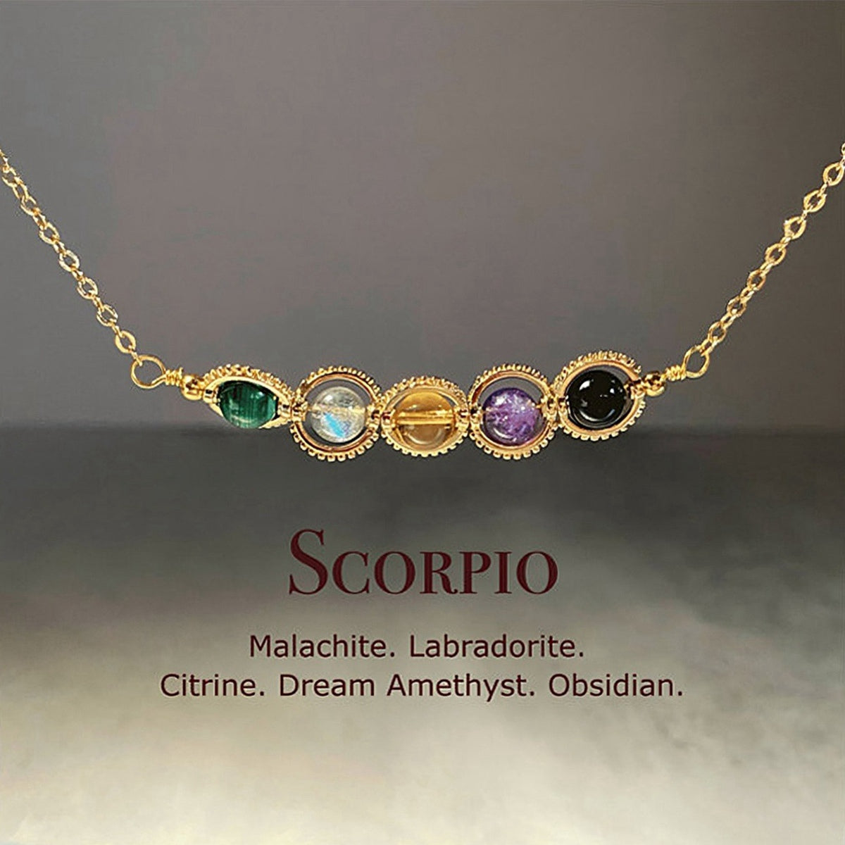 Zodiac Necklace Natural Astrology Jewelry Gift