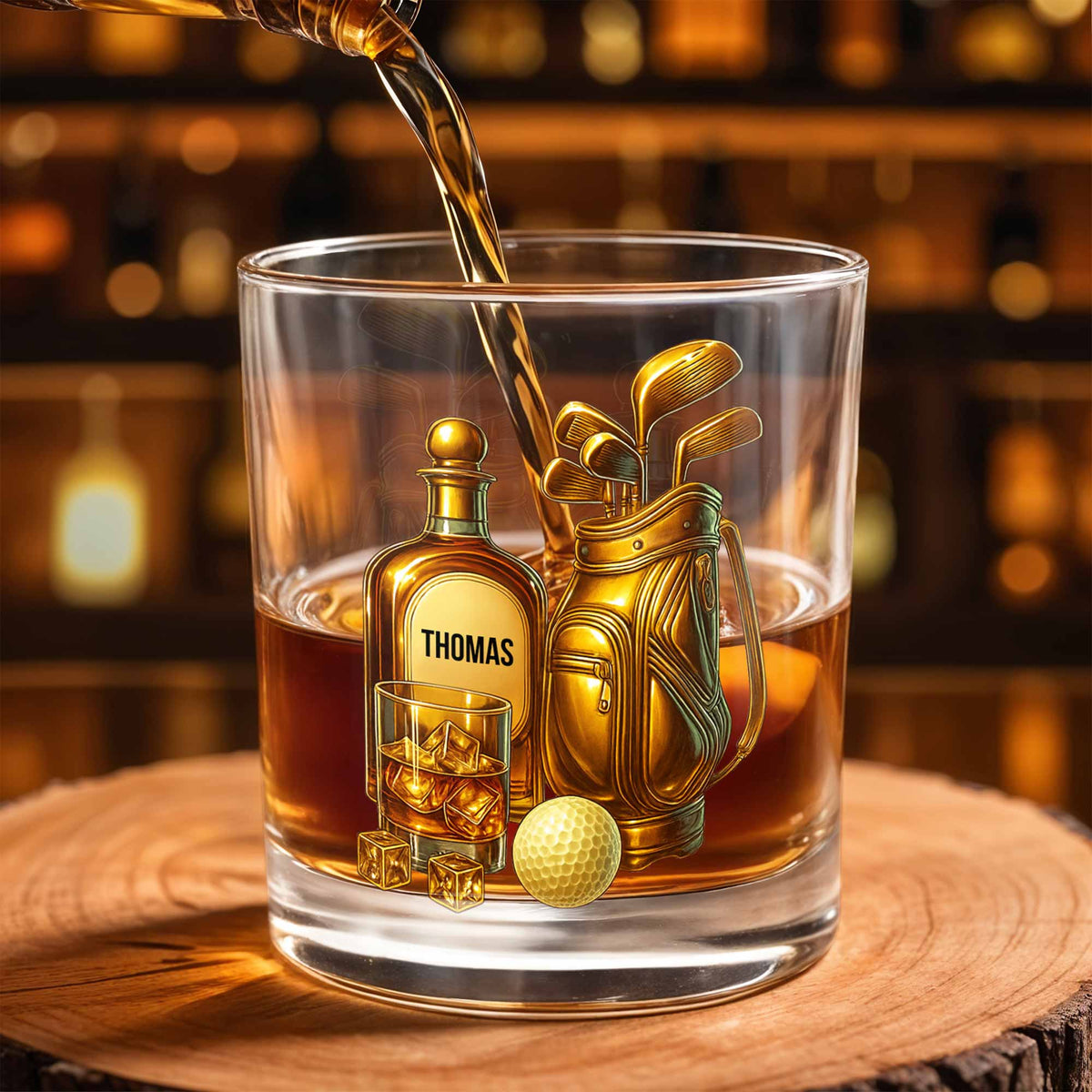Celebrate Your Love For Golf, Personalized Custom Whiskey Glass, Gift For Golf Lovers