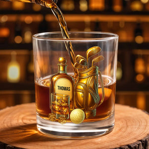 Celebrate Your Love For Golf, Personalized Custom Whiskey Glass, Gift For Golf Lovers