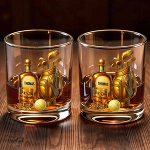 Celebrate Your Love For Golf, Personalized Custom Whiskey Glass, Gift For Golf Lovers