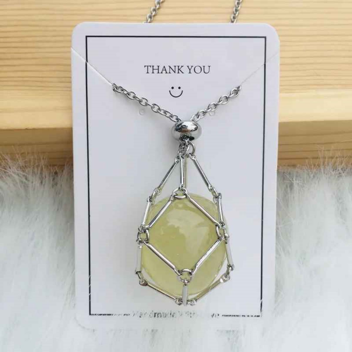Crystal Gemstone Holder Necklace