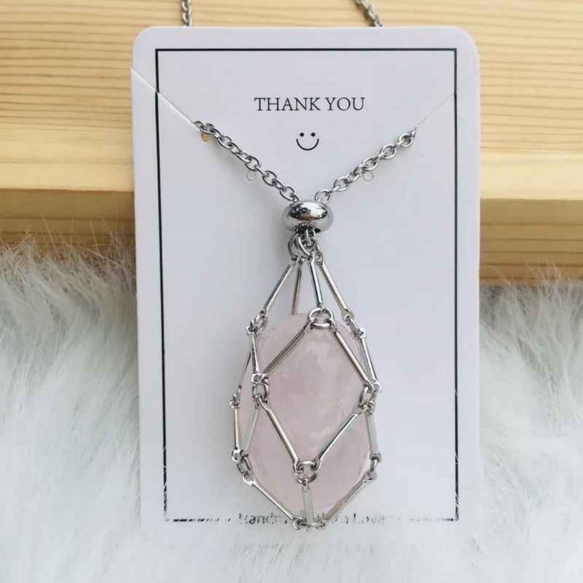 Crystal Gemstone Holder Necklace
