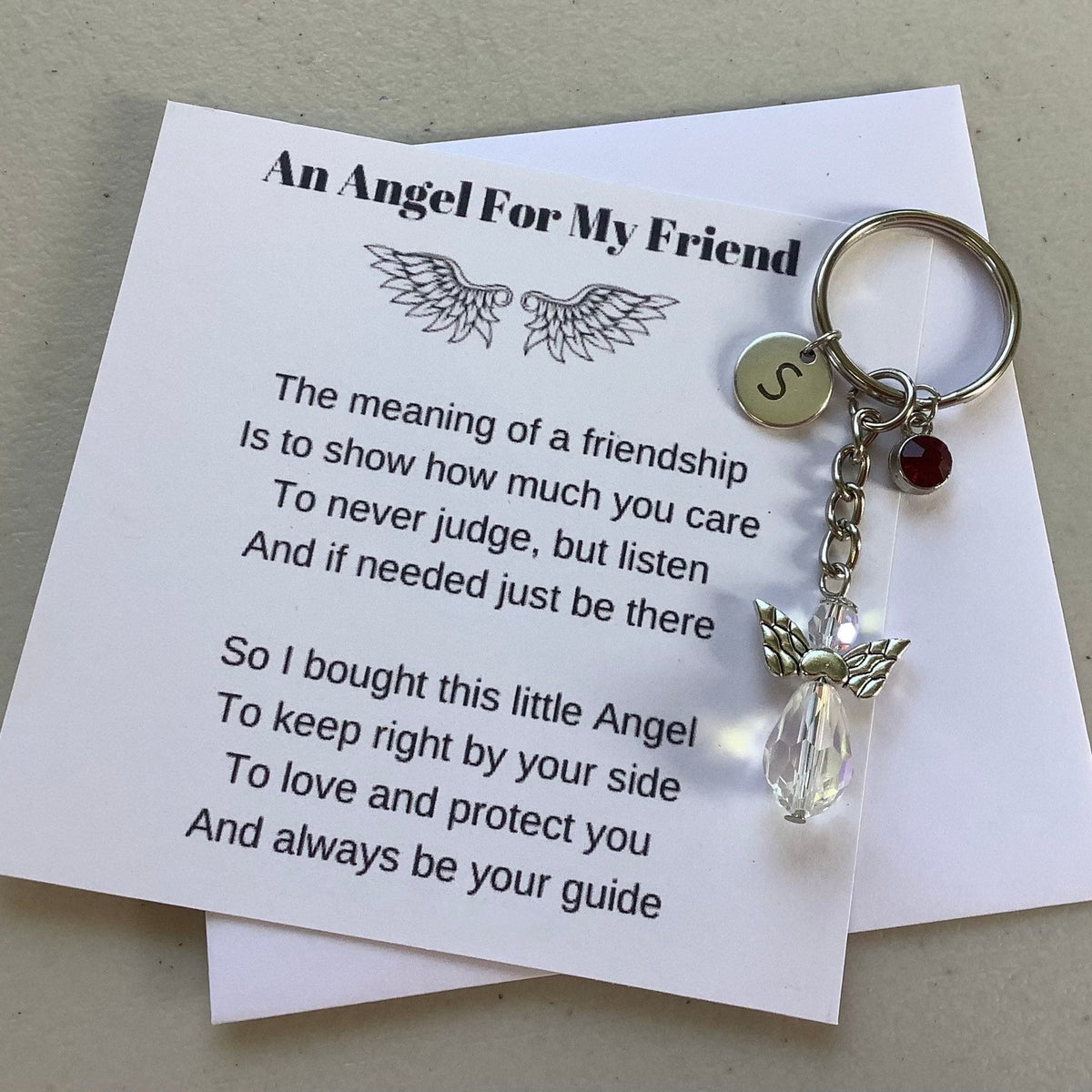 Protection Angel Personalized Guardian Angel Keychain, Best Friend Gift Idea